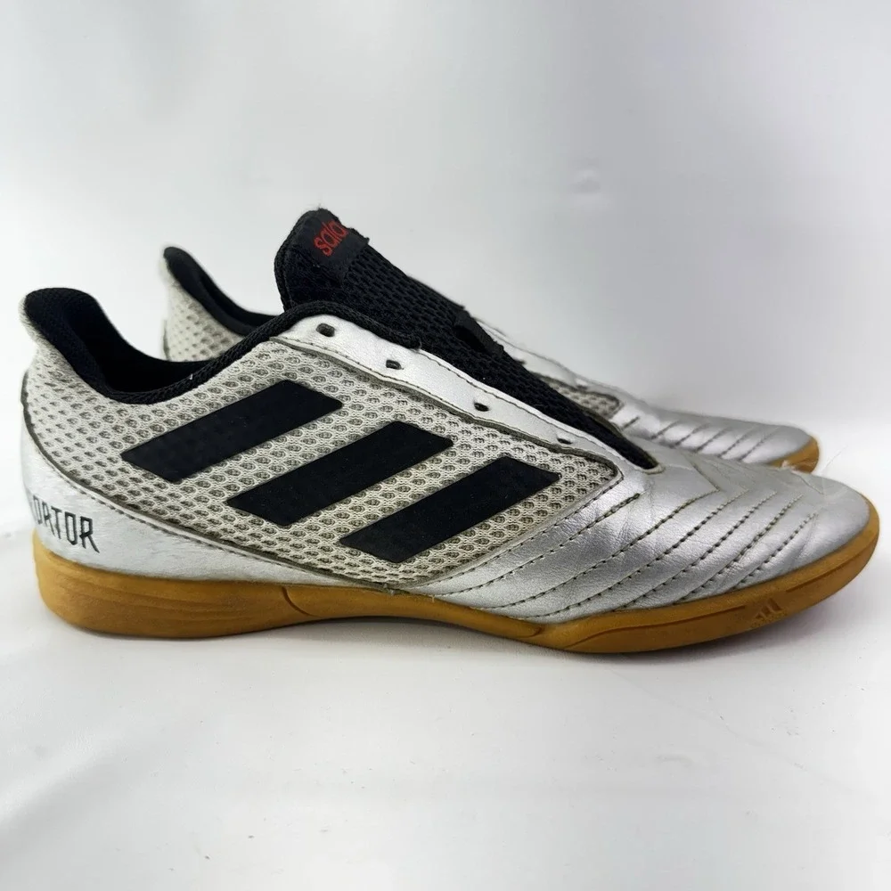 Adidas Predator 19.4 SALA Mens Sz US 4 Silver Black Indoor Soccer Shoes Sneakers